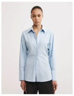 Witchery Cinched Waist Shirt in Chambray