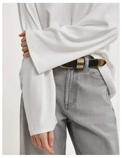Witchery Crew Neck Long-sleeve T-shirt in Fresh White