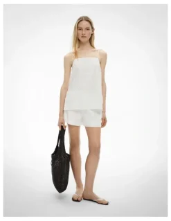 Witchery Embroidered Tie Camisole in Fresh White