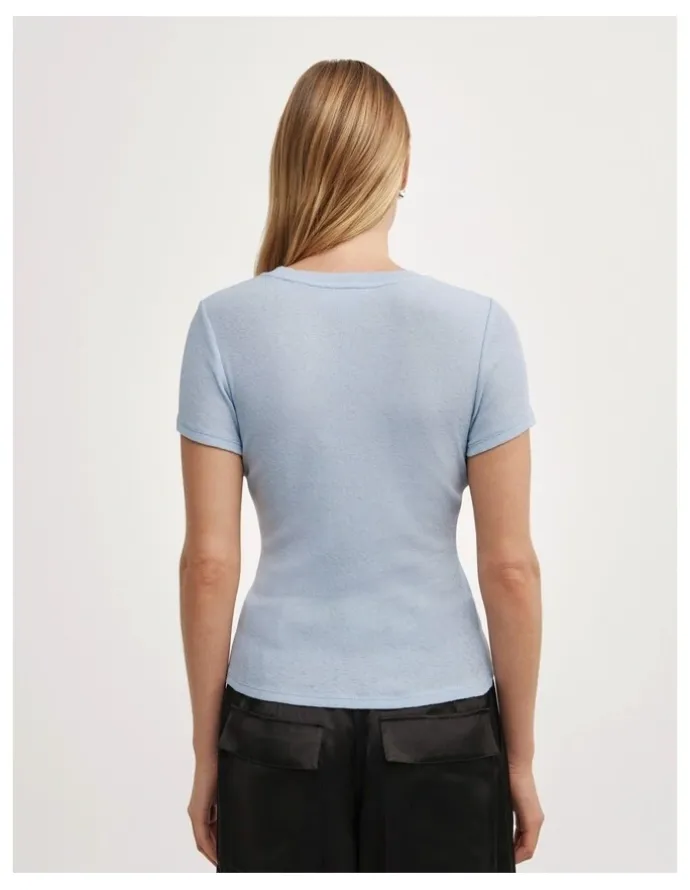 Witchery Fine Jersey T-shirt in Pale Blue