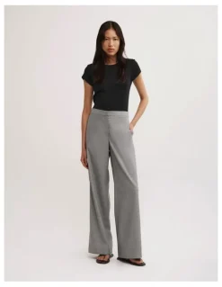 Witchery Flat Tailored Pant in Grey Cross Dye
