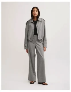 Witchery Flat Tailored Pant in Grey Cross Dye