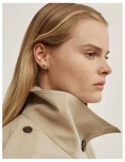 Witchery Greta Stud Earrings in Amber