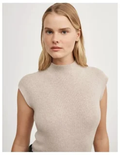 Witchery High Neck Knit T-shirt in Sienna Marle