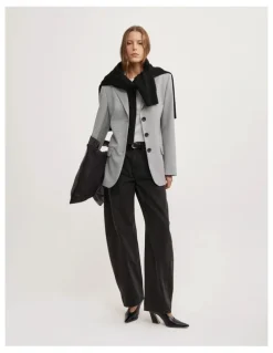 Witchery Houndstooth Blazer in Grey Houndstooth