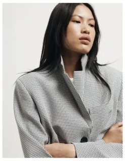 Witchery Houndstooth Blazer in Grey Houndstooth