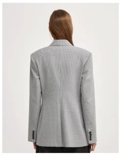 Witchery Houndstooth Blazer in Grey Houndstooth