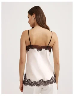 Witchery Lace Border Camisole in Vanilla
