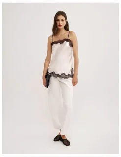 Witchery Lace Border Camisole in Vanilla