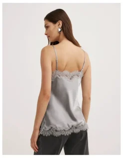 Witchery Lace Border Camisole in Silver