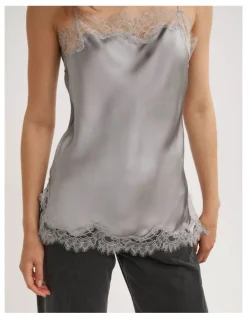 Witchery Lace Border Camisole in Silver