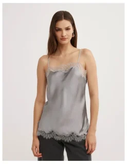 Witchery Lace Border Camisole in Silver