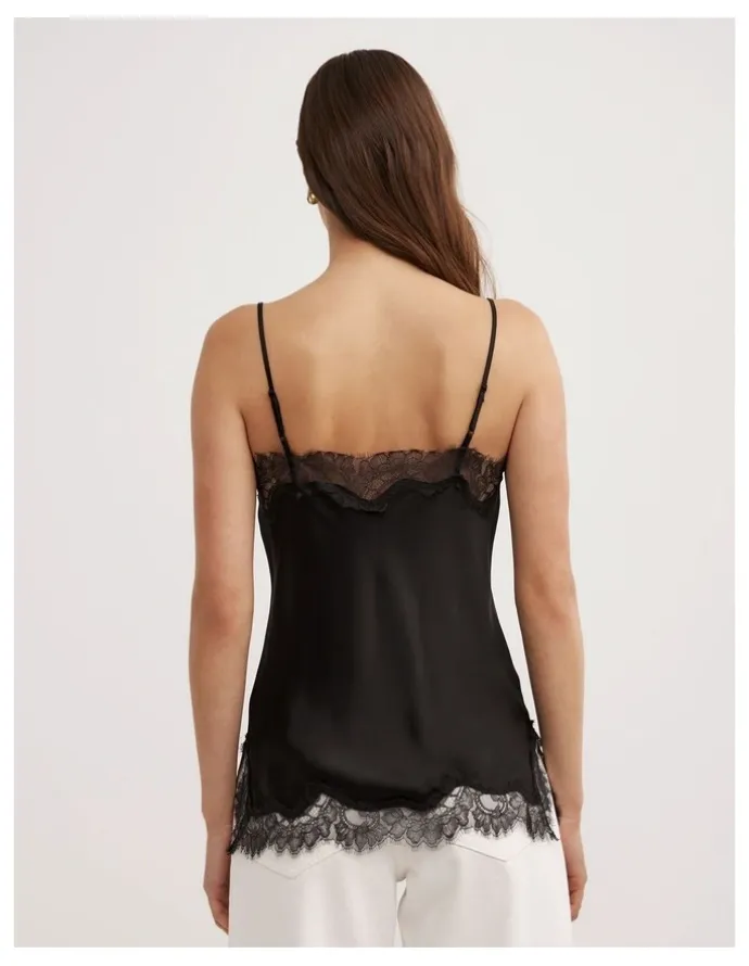 Witchery Lace Border Camisole in Black