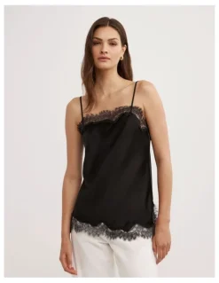Witchery Lace Border Camisole in Black