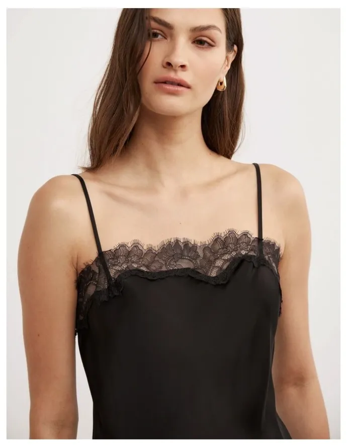 Witchery Lace Border Camisole in Black