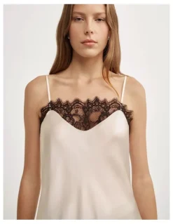 Witchery Lace High Hem Camisole in Vanilla