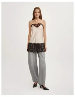 Witchery Lace High Hem Camisole in Vanilla