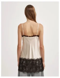 Witchery Lace High Hem Camisole in Vanilla
