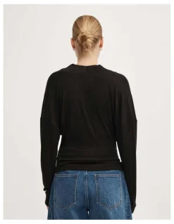 Witchery Multi Drape Top in Black