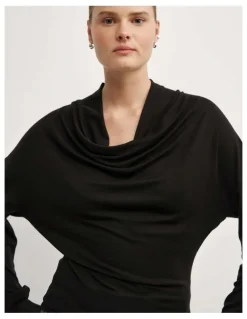 Witchery Multi Drape Top in Black