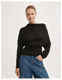 Witchery Multi Drape Top in Black
