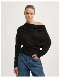 Witchery Multi Drape Top in Black