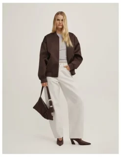 Witchery Nara Slouch Leather Bag in Bitter Chocolate