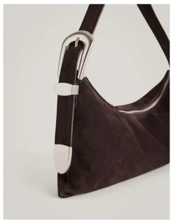 Witchery Nara Slouch Leather Bag in Bitter Chocolate
