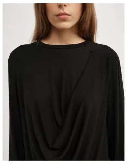 Witchery Relaxed Draped Top in Black