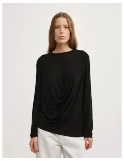 Witchery Relaxed Draped Top in Black