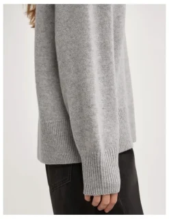 Witchery Relaxed Scoop Knit in Light Grey Marle
