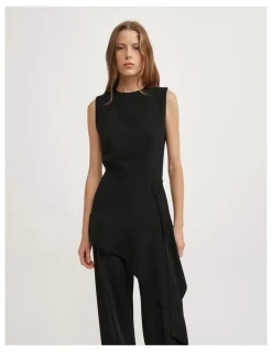 Witchery Sash Wrap Top in Black