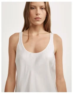 Witchery Satin Tank Top in Chalk
