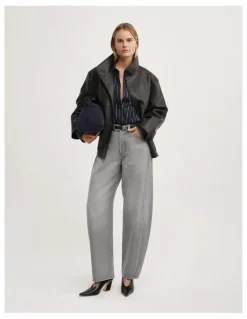 Witchery Tie Back Pinstripe Shirt in Navy Stripe