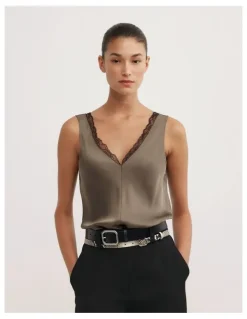Witchery Trim Detail Camisole in Deep Sage