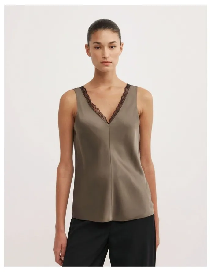 Witchery Trim Detail Camisole in Deep Sage