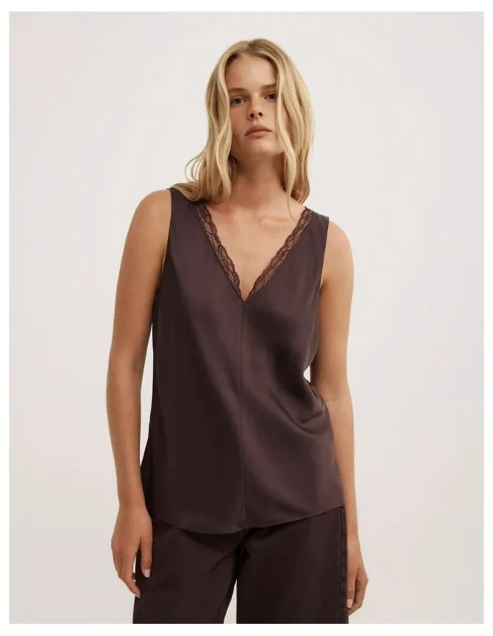 Witchery Trim Detail Camisole in Espresso