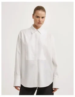 Witchery Tuxedo Shirt in Fresh White