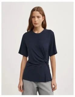 Witchery Twist Detail T-shirt in Navy