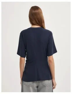 Witchery Twist Detail T-shirt in Navy