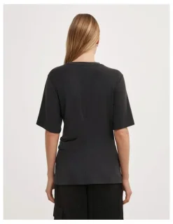 Witchery Twist Detail T-shirt in Black