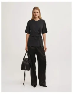 Witchery Twist Detail T-shirt in Black