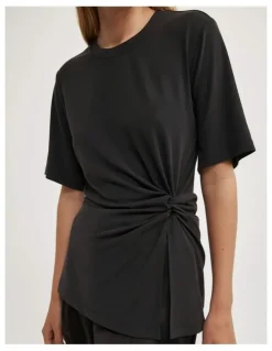 Witchery Twist Detail T-shirt in Black
