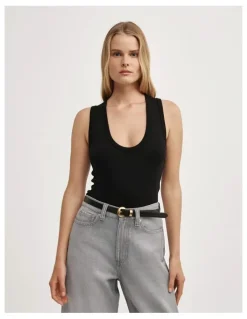 Witchery U-neck Tank Top in Black