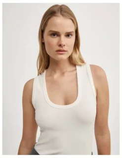 Witchery U-neck Tank Top in Fresh White