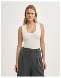 Witchery U-neck Tank Top in Fresh White