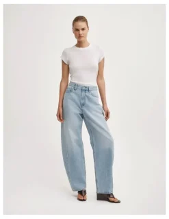 Witchery Barrel Leg Jeans in Vintage Wash Denim