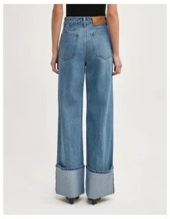 Witchery Cuff Detail Jeans in Vintage Sky Wash