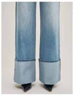 Witchery Cuff Detail Jeans in Vintage Sky Wash
