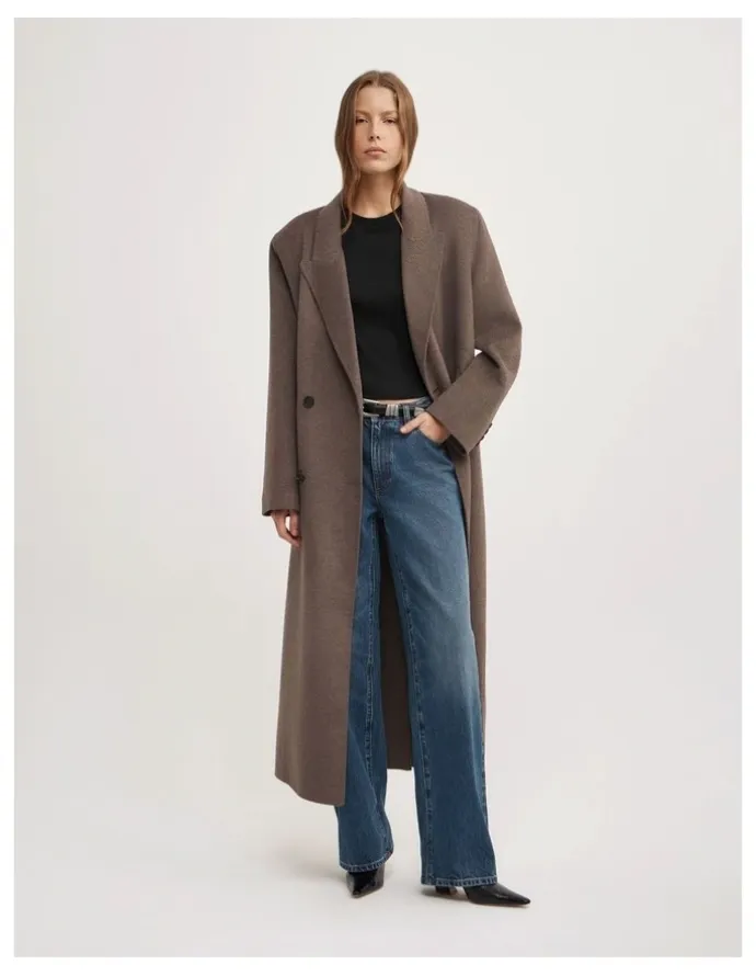 Witchery Mid Rise Wide Leg Jean in Tinted Wash Denim